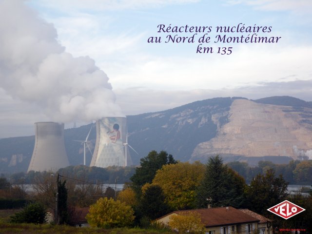 Réacteurs nucléaire au Nord de Montélimar, km 135